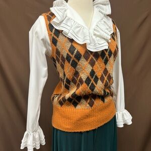 Vtg argyle v-neck sweater vest
